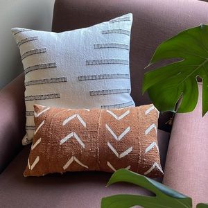 Rust Mud Cloth Pillow Cover